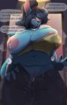  absurd_res accessory anthro ardail areola areola_slip big_areola big_breasts blue_body blue_fur blush bodily_fluids bottomwear breasts canid canine canis clothed clothing corablue_(character) curvy_figure dialogue ear_piercing ear_ring english_text female fur gem genital_fluids genitals green_eyes hair hair_accessory hair_tie hi_res huge_breasts jackal jewelry lactating lactating_through_clothing looking_at_viewer mammal mature_female milk necklace one_breast_out open_bottomwear open_clothing open_pants pants pearl_(gem) pearl_necklace piercing ponytail pussy pussy_juice ring_piercing slightly_chubby solo talking_to_viewer text topwear undressing voluptuous wet wet_clothing 
