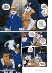  anthro canid canine canis clothed clothing comic domestic_cat domestic_dog duo felid feline felis hand_holding hi_res luwei_(artist) male male/male mammal muscular muscular_male scared scary sleeveless_hoodie sumiya walking yuta 