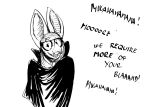  2023 anthro bat black_and_white buckteeth dialogue english_text eyewear fangs female glasses hematologist_(hladilnik) hi_res hladilnik mammal monochrome solo teeth text vampire_costume 