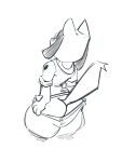  anthro aurelia_(draycros) bottomwear butt clothing female generation_4_pokemon hi_res jekerela nintendo pants pokemon pokemon_(species) presenting presenting_hindquarters riolu sketch solo tail 