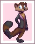  anthro clothing collar gulonine hi_res jacket kiefer male mammal marten mustelid musteline pine_marten portrait pose solo spiked_collar spikes topwear zenfetcher 