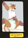  absurd_res anthro canid canine canis clothed clothing dating_app diaper domestic_dog grindr hi_res male mammal pacifiers_pup solo wearing_diaper 