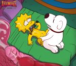  barefoot bed bestiality brian_griffin canid canine canis child collar crossover domestic_dog duo family_guy feet female feral fur furniture hi_res human lisa_simpson male male/female mammal nipples nude on_bed red_collar sex the_simpsons toes white_body white_fur wugi yellow_body yellow_skin young 