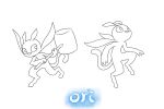  2022 3_fingers 4_ears ambiguous_gender anthro fingers glowing glowing_body hammer line_art logo long_ears long_tail magic magic_user multi_ear novada_drawing orb ori_(ori) ori_(series) signature solo tail tools unguligrade unguligrade_anthro unguligrade_legs 