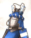  armor beer_can can drinking_straw helmet highres ironlily original scale_armor shoulder_armor solo turban 