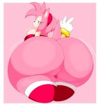  amy_rose anthro bedroom_eyes big_breasts big_butt bottomless breasts butt clothed clothing crop_top denizen1414 eulipotyphlan female gesture gloves green_eyes hair handwear hedgehog hi_res huge_butt huge_hips legwear looking_at_viewer looking_back mammal multicolored_body narrowed_eyes pink_hair seductive sega shirt smile solo sonic_the_hedgehog_(series) thick_thighs thigh_highs topwear two_tone_body v_sign wide_hips 