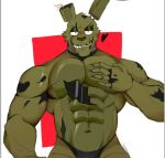  &lt;3 2022 5_fingers abs animatronic anthro barazoku biceps biped bulge clothed clothing denmakug0 digital_media_(artwork) fingers five_nights_at_freddy&#039;s five_nights_at_freddy&#039;s_3 green_body half-closed_eyes lagomorph leporid looking_at_viewer machine male mammal muscular muscular_anthro muscular_male narrowed_eyes navel pec_grab pecs pose rabbit robot scottgames smile solo springtrap_(fnaf) teeth thong thong_only topless underwear underwear_only 