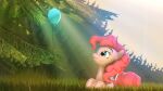  16:9 2015 3d_(artwork) balloon blue_eyes digital_media_(artwork) earth_pony equid equine eyelashes female feral ferexes friendship_is_magic fur grass hair happy hasbro hi_res horse inflatable lying mammal my_little_pony pink_body pink_ears pink_fur pink_hair pink_tail pinkie_pie_(mlp) plant pony quadruped smile solo tail tree widescreen 