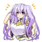  1girl alternate_hairstyle bare_shoulders breasts circlet dress fire_emblem fire_emblem:_genealogy_of_the_holy_war julia_(fire_emblem) long_hair open_mouth purple_eyes purple_hair simple_background solo twintails yukia_(firstaid0) 