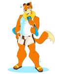  4:5 alpha_channel anthro biped bottomwear buizel cellphone clothed clothing countershade_face countershade_fur countershade_neck countershading dipstick_tail eyebrows eyewear eyewear_on_head forked_tail fur generation_4_pokemon hi_res holding_cellphone holding_object holding_phone holding_smartphone lilchu male markings nintendo orange_body orange_fur phone pokemon pokemon_(species) shorts simple_background smartphone smile solo sunglasses sunglasses_on_head tail tail_markings transparent_background unusual_anatomy unusual_tail 