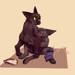  absurd_res anthro balls black_body black_fur butt cartoon_network clothing digitigrade domestic_cat duo father father_and_child father_and_son felid feline felis fenecoou flaccid fur genitals hi_res incest_(lore) looking_back male male/male mammal mao_mao:_heroes_of_pure_heart mature_male nervous nude parent parent_and_child pawpads penis sheriff_mao_mao_mao shin_mao son underwear undressing 