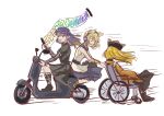  3girls absurdres artist_request gradient_hair highres hijiri_byakuren matara_okina motor_vehicle motorcycle multicolored_hair multiple_girls sorcerer&#039;s_sutra_scroll touhou toyosatomimi_no_miko wheelchair 