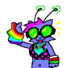  2022 antennae_(anatomy) anthro arm_warmers armwear arthropod atomic_cat belly_piercing bracelet clothing domestic_cat eyewear facial_tuft felid feline felis female fur gesture glowing glowing_antennae glowstick glowstick_necklace goggles green_eyewear green_goggles highlights_(coloring) hybrid j4m jam_(character) jewelry low_res magenta_hair magenta_highlights mammal missing_texture nonbinary_(lore) pointing purple_body purple_fur scene_kid smile solo thumbnail 