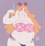  anthro asgore_dreemurr big_breasts blush boss_monster bovid breasts caprine crossgender crown darkriallet female floral_pattern goat headgear hi_res mammal mario_bros monster mtf_crossgender muscular muscular_female nintendo signature slightly_chubby slightly_chubby_female solo undertale undertale_(series) 