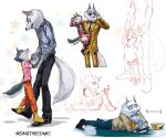  anthro arctic_wolf arthropod bottomwear butterfly canid canine canis clothing crystal_ice dancing daughter duo eyewear eyewear_on_head father father_and_child father_and_daughter female food good_parenting hi_res illumination_entertainment insect jimmy_crystal lepidopteran male mammal necktie pants parent parent_and_child popcorn porsha_crystal shirt sing_(movie) suit sunglasses sunglasses_on_head topwear wolf 