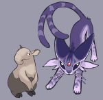  ambiguous_gender anthro dokudrinker drowzee duo eeveelution espeon feral generation_1_pokemon generation_2_pokemon head_gem hi_res nintendo pokemon pokemon_(species) 