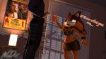  3d_(artwork) anthro badger clothed clothing dialogue digital_media_(artwork) duo english_text female fur gesture hi_res human male male/female mammal mustelid musteline neondonut pointing pointing_at_another sega sonic_boom sonic_the_hedgehog_(series) source_filmmaker standing sticks_the_jungle_badger suspicious text 
