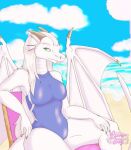  anthro chair clothing dragon female furniture hand_on_hip hand_on_knee hand_on_leg hi_res neonicink on_chair one-piece_swimsuit selen_(elisonous) sitting sitting_on_chair smile smiling_at_viewer smirk smirking_at_viewer solo swimwear 