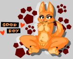  anthro breasts canid canine diane_foxington dreamworks female female/female fox fur good_boy hands_behind_back mammal nipples paws simple_background solo spread_legs spreading the_bad_guys twintailz 