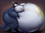  2023 air_inflation anapa_(oregene) anthro areola belly belly_expansion belly_inflation belly_squish big_belly big_breasts big_butt black_hair black_nose blue_body blue_ears blue_tail body_inflation breast_expansion breasts butt butt_expansion canid canine canis cheek_bulge colored digital_media_(artwork) expansion female fluffy fluffy_tail hair hand_on_stomach hi_res hose_in_mouth hose_inflation huge_breasts huge_butt hyper hyper_belly hyper_inflation inflation inflation_fetish jackal looking_at_viewer mammal motion_lines nipples oregene pink_areola pink_inner_ear pink_nipples puffed_cheeks purple_eyes red_hose shaded signature smile solo squish swelling tail thick_thighs white_belly 