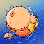  2023 2_tails air_inflation ambiguous_gender belly belly_expansion belly_inflation big_belly black_nose body_inflation cheek_bulge close_to_bursting colored creaking digital_media_(artwork) expansion floatzel generation_4_pokemon hyper hyper_belly hyper_inflation immobile inflation inflation_fetish laying_in_water lying multi_tail navel nintendo on_back onomatopoeia open_mouth orange_body orange_tail partially_submerged pokemon pokemon_(species) puffed_cheeks shaded solo sound_effects tail tan_body text water water_background wet wet_body woopwoomp 