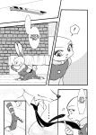  absurd_res anthro atlantica0208 bed black_and_white canid canine clothing comic disney duo ears_up female fox furniture hard_translated hi_res judy_hopps lagomorph leporid male mammal monochrome necktie nick_wilde police_uniform rabbit text translated uniform zootopia 