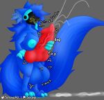  3_toes 4_fingers anthro balls big_balls big_breasts big_penis blue_body blue_fur blue_hair blush blush_lines bodily_fluids breast_squish breasts cum ejaculation erect_nipples excessive_cum excessive_genital_fluids feet fingers fur genital_fluids genitals hair hand_on_hip hand_on_penis herm hi_res huge_balls huge_breasts huge_penis hyper hyper_balls hyper_breasts hyper_genitalia hyper_penis inner_ear_fluff intersex long_hair long_tail looking_pleasured machine mammal masturbation masturbation_only moan motion_blur motion_onomatopoeia nipples one_eye_closed onomatopoeia open_mouth penis protogen protogen_visor simple_background sokoyo_owo solo solo_focus sound_effects squish standing starry_(sokoyo_owo) stroking stroking_penis sweat sweatdrop tail text thick_thighs toes tongue tongue_out tuft vein veiny_penis wink 