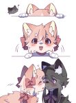  &lt;3 alternate_species blush domestic_cat duo felid feline felis female feral feralized furrification hi_res kemono kuro_chromium mammal question_mark 