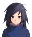  1girl black_eyes black_hair blue_robe boruto:_naruto_next_generations closed_mouth light_blush light_smile long_hair looking_at_viewer naruto_(series) robe simple_background solo taro_(ultrataro) uchiha_nanashi white_background 