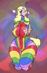  absurd_res adventure_time anthro areola big_breasts blonde_hair breasts cartoon_network curvy_figure digital_media_(artwork) equid equine female fur genitals hair hi_res horn lady_rainicorn looking_at_viewer mammal multicolored_body multicolored_fur nipples nude pink_body pussy qoolbunart rainbow rainbow_body rainbow_fur rainicorn simple_background solo tail taller_female thick_thighs unicorn unicorn_horn voluptuous wide_hips 