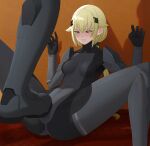  absurdres angry arianne arianne_(artist) armor blush bodysuit breasts captured defeat embarrassed female_footjob femdom footjob halo_(series) highres maeve-b098 non-web_source rape shoulder_armor small_breasts spartan_(halo) yuri 