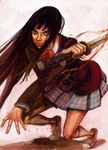  black_hair blood gogo_yubari katana kill_bill solo sword weapon 