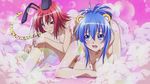  animal_ears animal_print bath blue_hair bunny_ears genderswap genderswap_(mtf) kampfer mishima_akane multiple_girls nude red_hair screencap senou_natsuru short_hair tail tiger_ears tiger_print tiger_tail yuri 