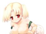  blonde_hair blush breasts character_request cleavage cute fantasy_earth fantasy_earth_zero huge_breasts kagura_mizuki red_eyes smile source_request 