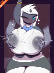  &lt;3 absol absol_bartenders anthro areola big_breasts blush bodily_fluids bottomwear bow_tie breast_grab breasts clothed clothing disembodied_hand female generation_3_pokemon grope groping_from_behind hand_on_breast hi_res horn huge_breasts katherine_(r-mk) lactating lactating_through_clothing nintendo nipple_outline nipples one_eye_closed pokemon pokemon_(species) projectile_lactation r-mk sitting skirt thick_thighs tongue tongue_out translucent translucent_clothing wet wet_clothing wide_hips 