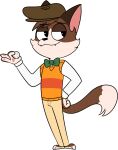  2016 4_fingers alpha_channel anthro barefoot biped black_eyebrows black_eyes black_nose bottomwear brown_body brown_clothing brown_ears brown_fur brown_hair brown_hat brown_headwear brown_tail cat_tail cheek_tuft chokovit_(artist) clothed clothed_anthro clothed_male clothing colored countershade_face countershade_feet countershade_fur countershade_hands countershading digital_drawing_(artwork) digital_media_(artwork) dipstick_tail domestic_cat eyebrow_through_hair eyebrows facial_tuft fangs feet felid feline felis fingers fluffy fluffy_tail fur golf_ball green_bow_tie hair hand_on_hip hat headgear headwear hi_res holding_golf_ball looking_aside male male_anthro mammal marcello_kotter markings orange_clothing orange_sweater orange_topwear orange_vest pants pattern_clothing pattern_sweater pattern_topwear pattern_vest pawpads pink_pawpads prick_ears shirt simple_background solo standing striped_clothing striped_sweater striped_topwear striped_vest stripes sweater sweater_vest tail tail_markings tan_bottomwear tan_clothing tan_pants teeth topwear translucent translucent_hair transparent_background tuft vest white_body white_clothing white_countershading white_markings white_shirt white_topwear white_tuft 