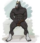  2016 abs anthro balls biceps blue_eyes chestnuts_(artist) equid equine erection feet genitals hair hand_behind_back hand_on_penis horse looking_at_viewer male mammal manly muscular muscular_thighs navel nipples nude pecs penis simple_background sitting solo triceps vein veiny_penis white_hair 