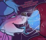  &lt;3 absurd_res animal_genitalia anthro balls big_balls big_penis blue_body blue_fur blue_hair blue_penis blush bodily_fluids border_collie bunsen canid canine canis collar collie dialogue domestic_dog dragon dripping drooling duo excessive_genital_fluids excessive_precum floppy_ears fur genital_fluids genitals hair half-closed_eyes herding_dog hi_res looking_pleasured male male/male mammal musk narrowed_eyes onomatopoeia open_mouth oral pastoral_dog penile penis penis_tip penis_worship precum precum_drip precum_on_face precum_on_tongue precum_string pup_(supersonicsoup) purple_body purple_fur red_body saliva sheath sheepdog smile sound_effects steam supersonicsoup teeth text tongue tongue_out wet white_body white_fur 