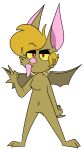  2016 2_toes alpha_channel anthro bat bat_ears biped black_eyebrows black_eyeshadow blonde_hair breast_tuft breasts brown_body brown_ears brown_fur brown_membrane brown_tail brown_tuft brown_wings chokovit_(artist) colored digital_drawing_(artwork) digital_media_(artwork) eyebrow_through_hair eyebrows eyeshadow featureless_breasts featureless_crotch feet female female_anthro fingers front_view full-length_portrait fur gesture glistening glistening_eyes glistening_tongue hair half-closed_eyes hi_res leaf-nosed_bat long_tongue looking_at_viewer madeline_bloodworth makeup mammal membrane_(anatomy) microbat narrowed_eyes naturally_censored navel no_pupils nude nude_anthro nude_female pink_inner_ears pink_nose pink_tongue portrait raised_eyebrow red_eyes simple_background solo spread_wings standing tail toes tongue translucent translucent_hair transparent_background v_sign vampire_bat wide_stance wings yangochiropteran yellow_sclera 
