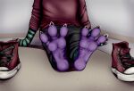  absurd_res anthro bare character_muffin chucks claws clothing converse dragon feet foot_focus footwear hi_res male muffinvinvin paws shoes sitting sneaks soles solo toes 