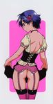  anime ass blue_hair bob_cut character_request choker comic corset female garter_belt girl highres manga shiwasu_no_okina 