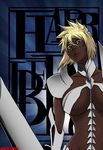  agasan arrancar bleach blonde_hair breasts dark_skin espada female green_eyes hair highres hollow large_breasts release_form resurreccion solo tia_harribel tier_harribel underboob 