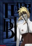  agasan arrancar bleach blonde_hair breasts dark_skin espada female green_eyes hair highres hollow large_breasts nipples solo tia_harribel tier_harribel underboob 