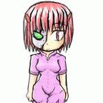  animated animated_gif bouncing_breasts breasts chita gif jumping konjiki_no_gash konjiki_no_gash!! lowres mask pink_eyes pink_hair short_hair 