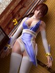  3d bow braid braids brown_eyes brown_hair dead_or_alive erect_nipples incise_soul japanese_clothes kasumi kasumi_(doa) m-rs panties tecmo thighhighs underwear 