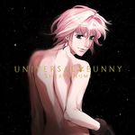  back bare_back bare_shoulders earrings genderswap genderswap_(ftm) jewelry macross macross_frontier male_focus pink_hair sheryl_nome solo tan18-k universal_bunny 