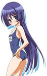  adjusting_clothes adjusting_swimsuit ass blue_eyes blue_hair blush flat_chest hayate_no_gotoku! kousaka_jun long_hair one-piece_swimsuit saginomiya_isumi school_swimsuit solo swimsuit very_long_hair 