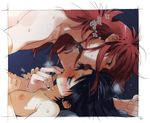  2boys black_hair blush diabolism finger_in_mouth fingers fingers_in_mouth green_eyes hiei kurama licking long_hair male male_focus multiple_boys nipples nude open_mouth red_eyes red_hair saliva sweat toujou_sakana yaoi yu_yu_hakusho yuu_yuu_hakusho 