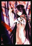  absurdres flat_chest highres houraisan_kaguya leaf long_hair nude outdoors purple_eyes purple_hair solo touhou tsurukame very_long_hair 