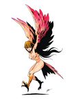  atlus avian blonde_hair blue_eyes claws demon female flat_chest harpy monster_girl nude persona shin_megami_tensei small_breasts tail_feathers traced wings 